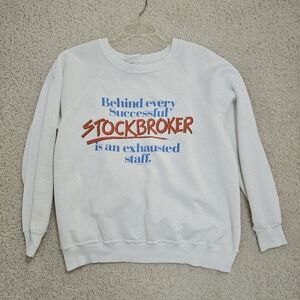 1980s Stockbroker Sweatshirt Crewneck Vintage Funny Graphic Bassett Walker XL
